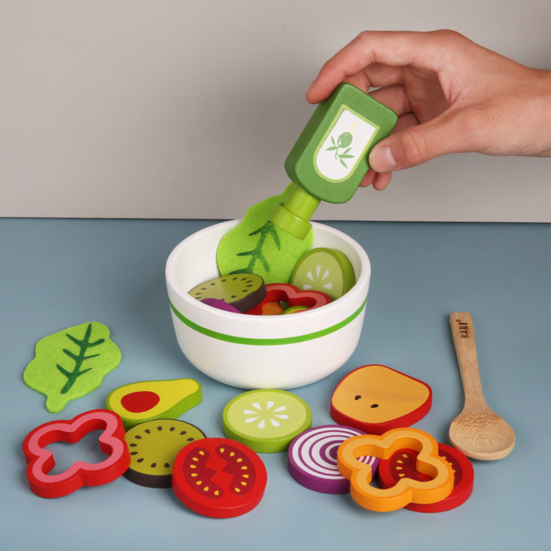 Wooden Fruit & Vegetable Salad Play Set