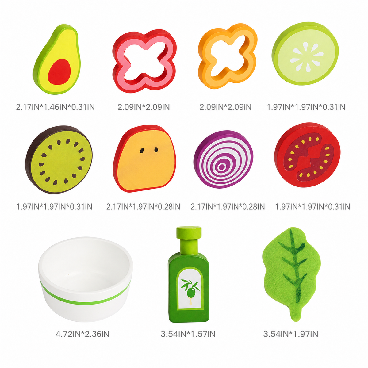 Wooden Fruit & Vegetable Salad Play Set