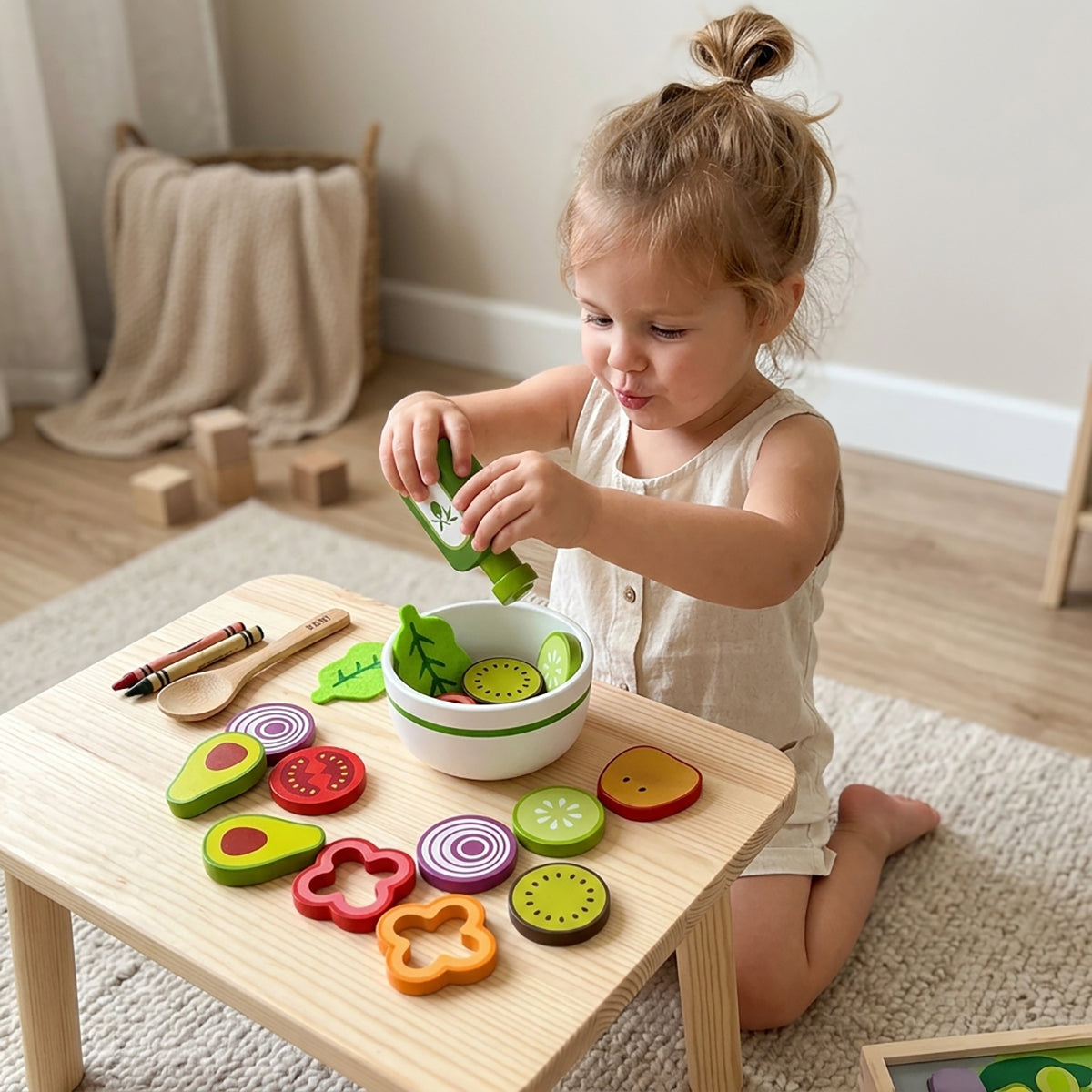 Wooden Fruit & Vegetable Salad Play Set