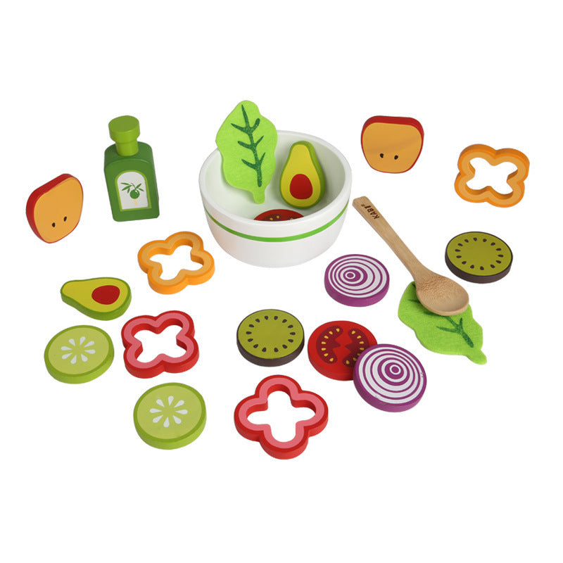 Wooden Fruit & Vegetable Salad Play Set