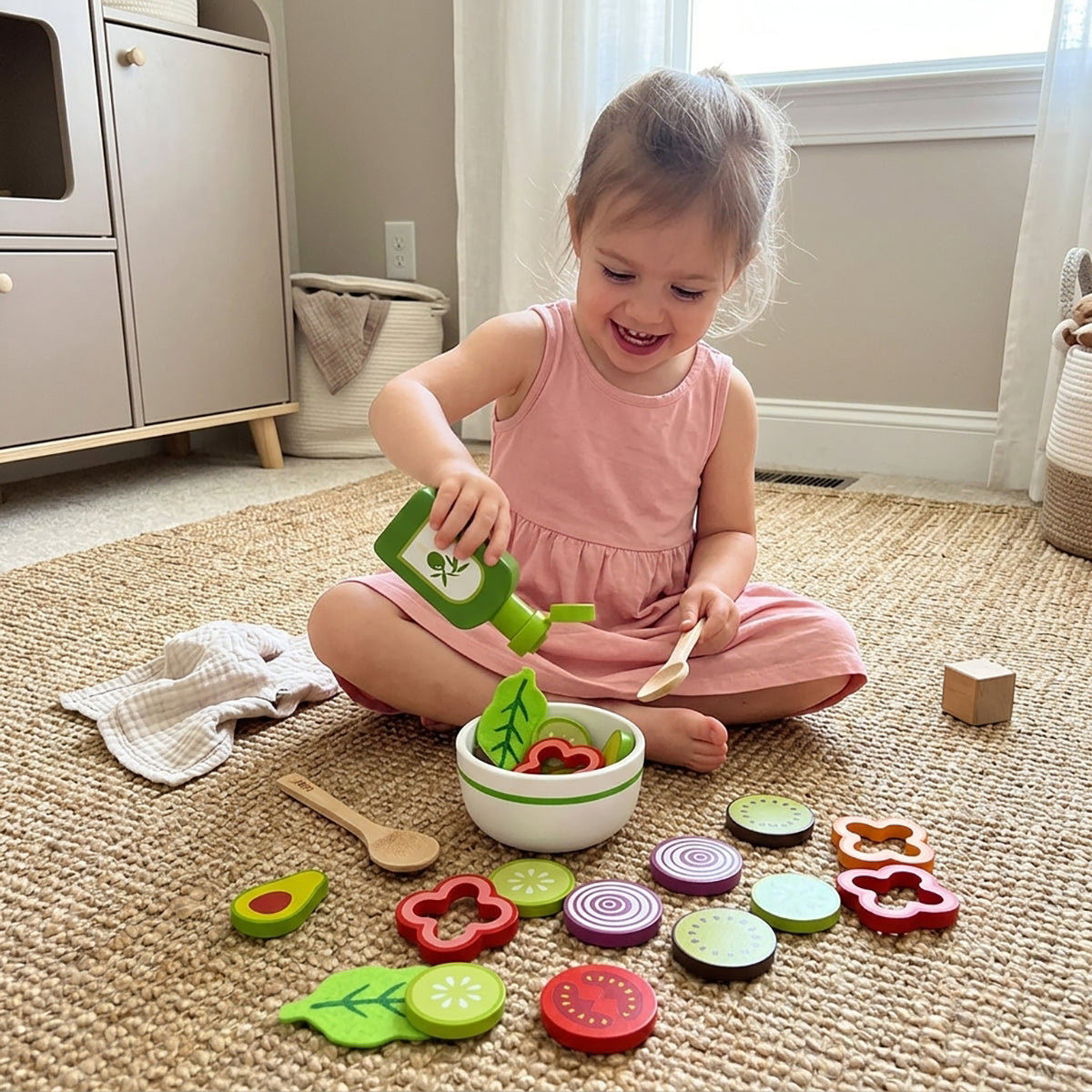 Wooden Fruit & Vegetable Salad Play Set