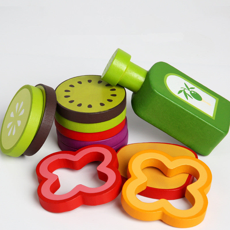 Wooden Fruit & Vegetable Salad Play Set