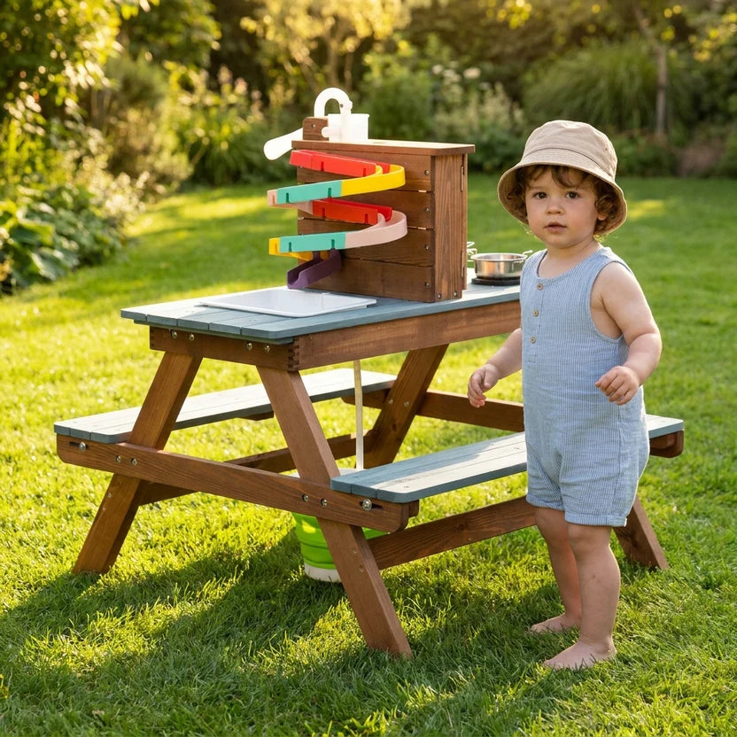 Wooden Outdoor Activity Table Mud Kitchen