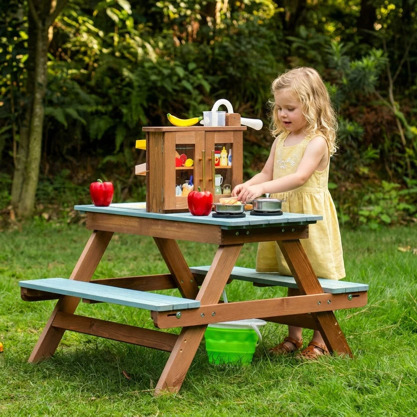 Wooden Outdoor Activity Table Mud Kitchen