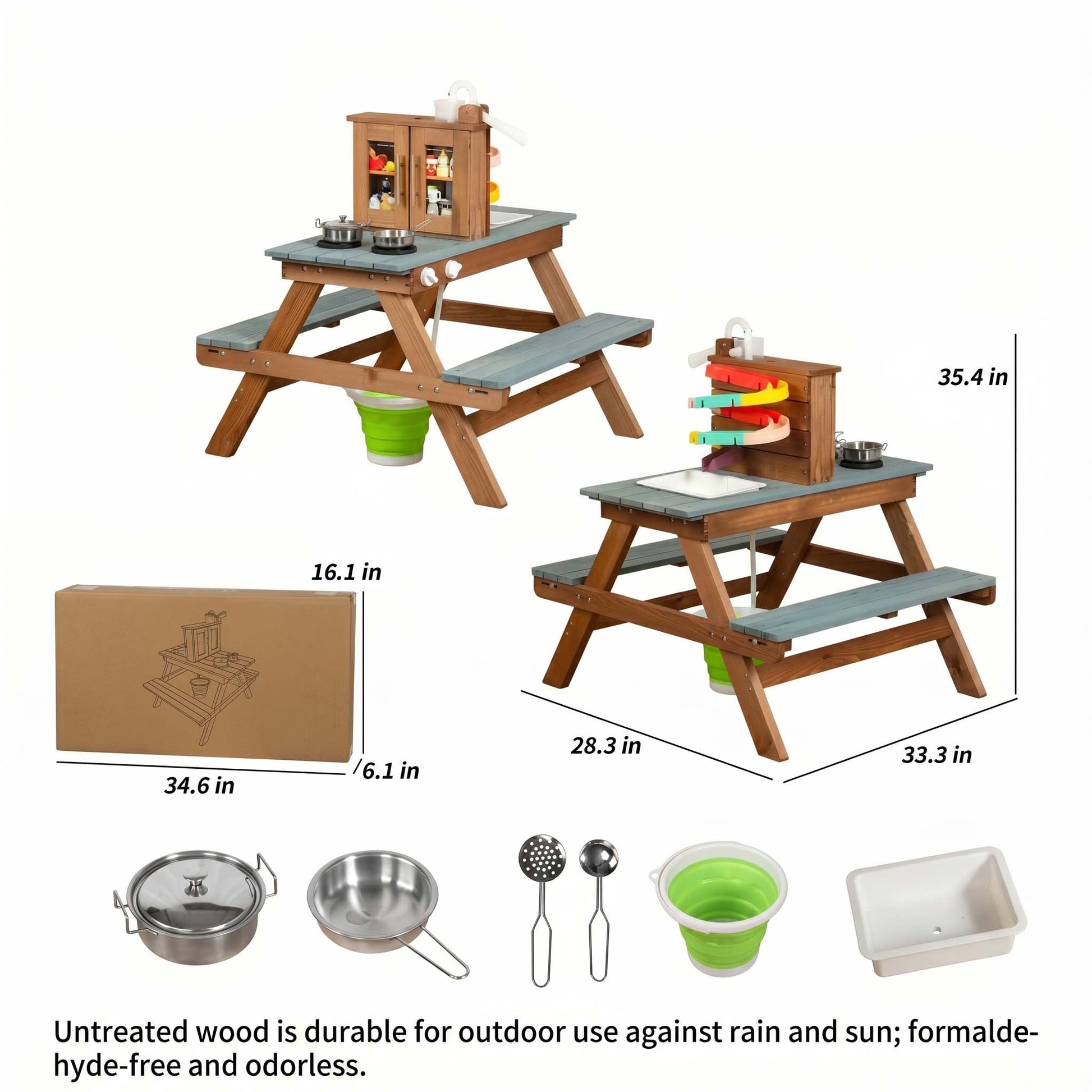 Wooden Outdoor Activity Table Mud Kitchen
