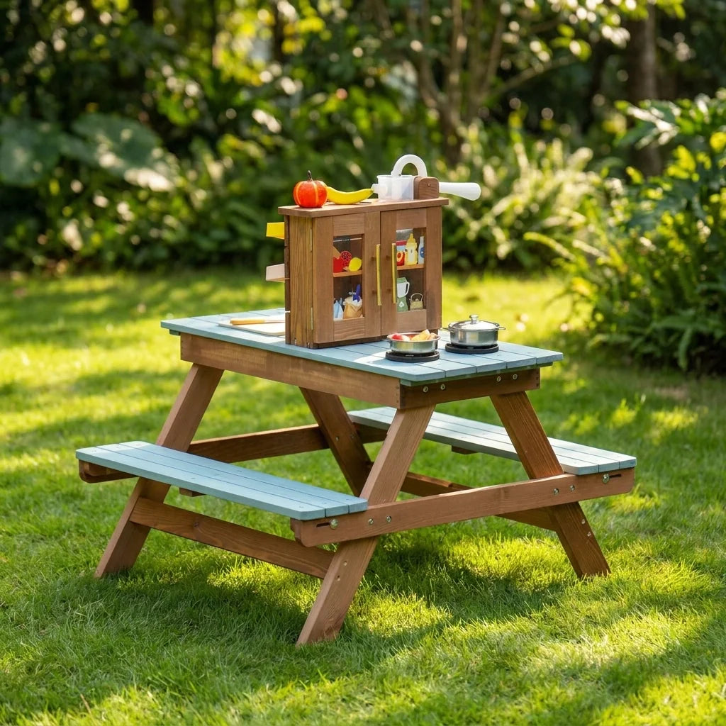 Wooden Outdoor Activity Table Mud Kitchen