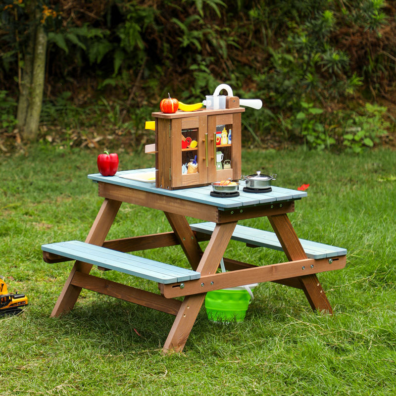Wooden Outdoor Activity Table Mud Kitchen