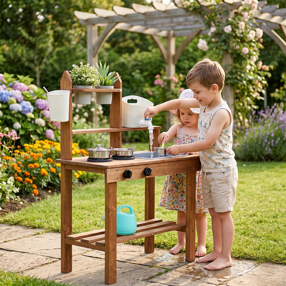 Wooden Outdoor Mud Kitchen Set