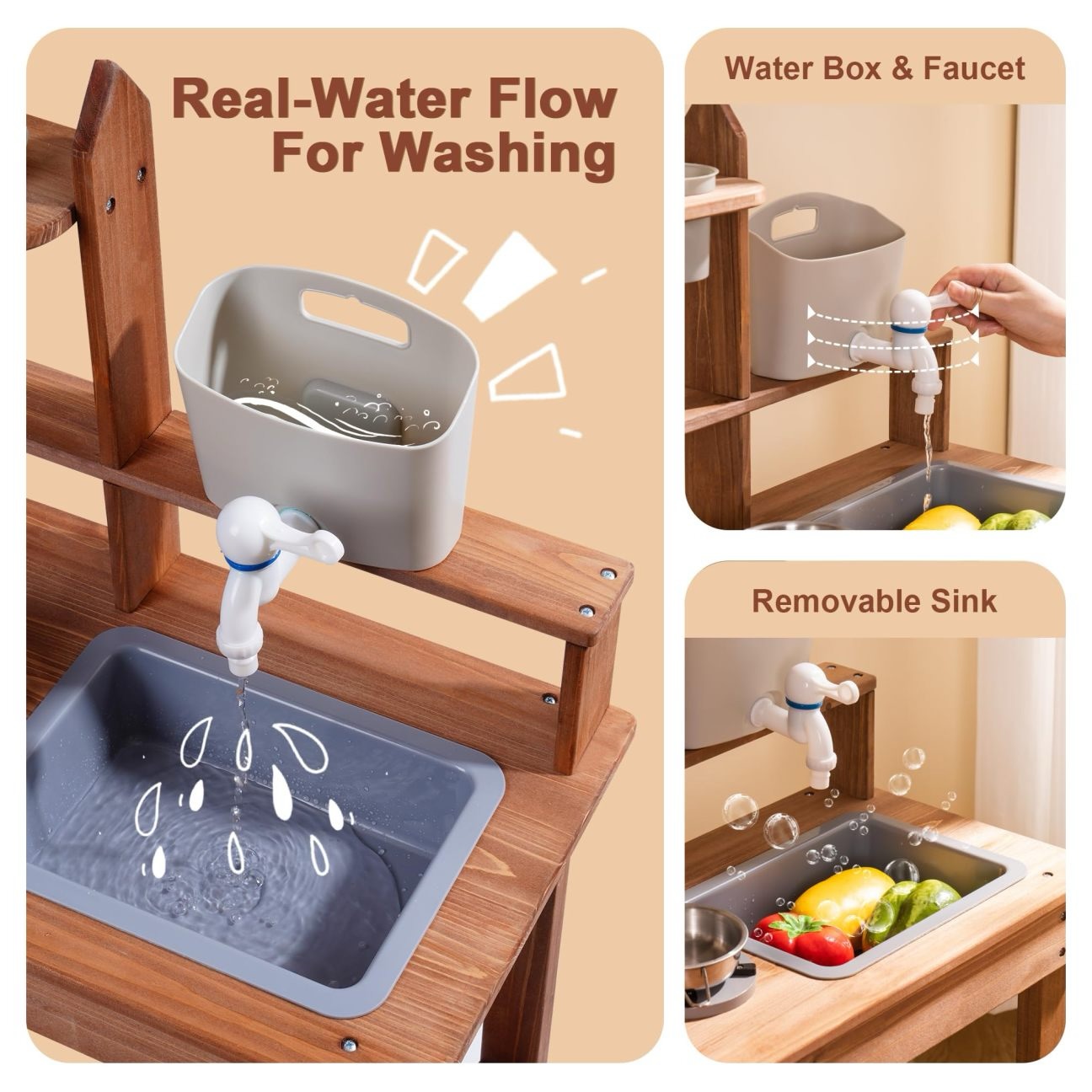 Wooden Outdoor Mud Kitchen Set