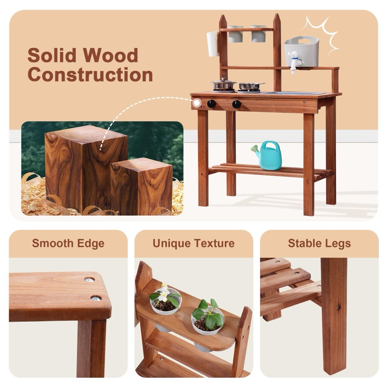 Wooden Outdoor Mud Kitchen Set