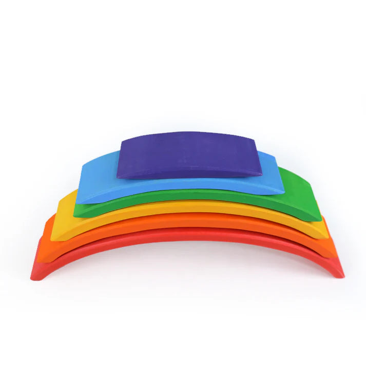 6-Piece Wooden Rainbow Bridge & Arch Building Blocks Set