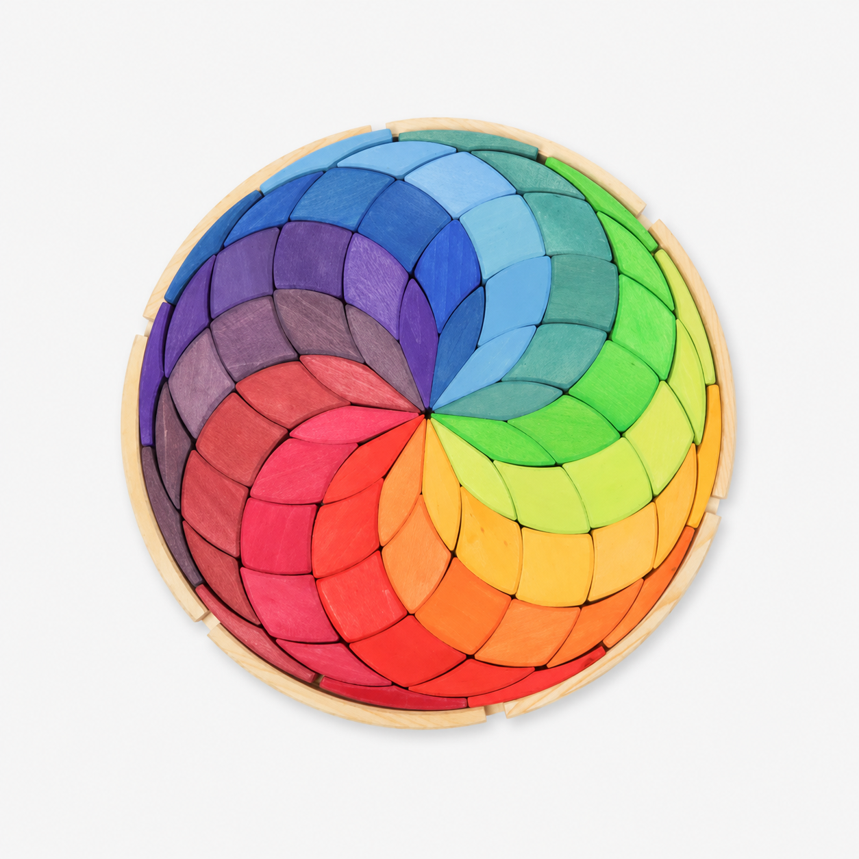 72-Piece Wooden Round Building Creative Block Set