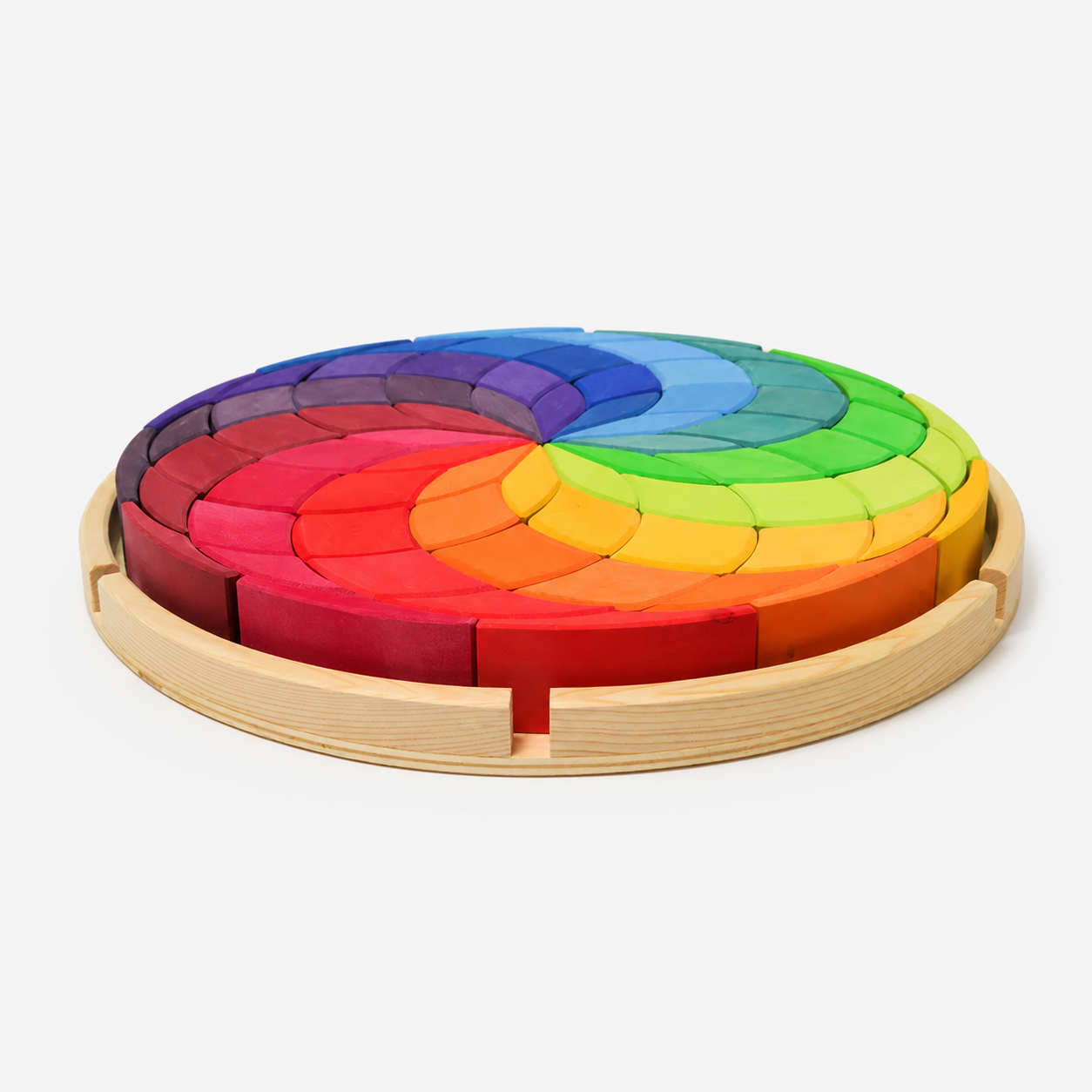 72-Piece Wooden Round Building Creative Block Set